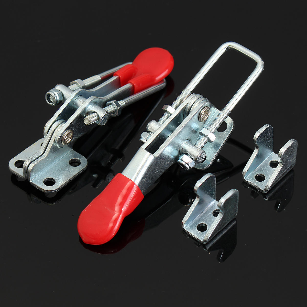 2Pcs Spring Loaded Toggle Galvanized Iron Latch Catches Hasp for Case Box Chest Trunk