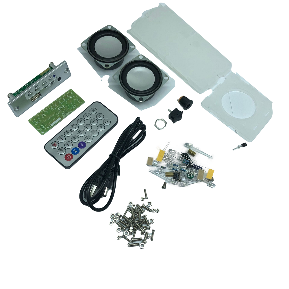 

DIY Music Spectrum bluetooth Speaker Kit Voice Control Spectrum 3W Small Power Amplifier Audio Electronic Production Par