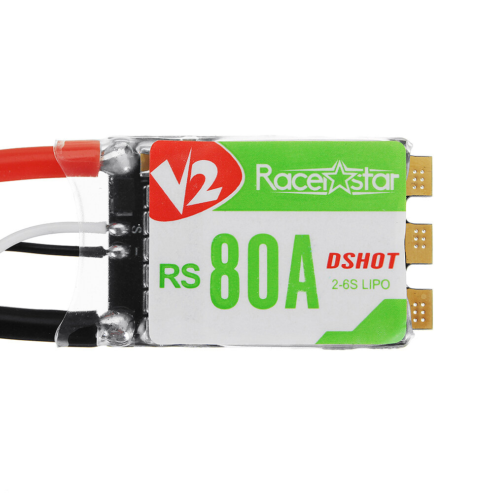 Racerstar RS80A V2 80A BLheli_S BB2 2-6S Klaar voor DShot600 Brushless ESC Ingebouwde LED RGB voor R