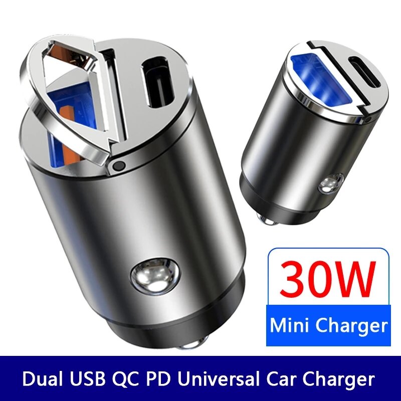 

Bakeey 30W QC3.0+USB-C PD/Dual USB-C PD Car Charger Fast Charging For for iPhone 12 Pro Max for Samsung Galaxy Note S20