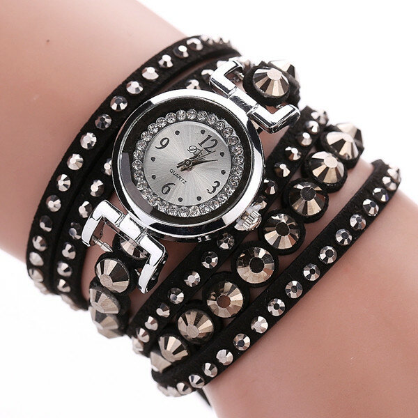 DUOYA mode dames folk aangepaste stijl armband horloge strass band elegante dames polshorloge