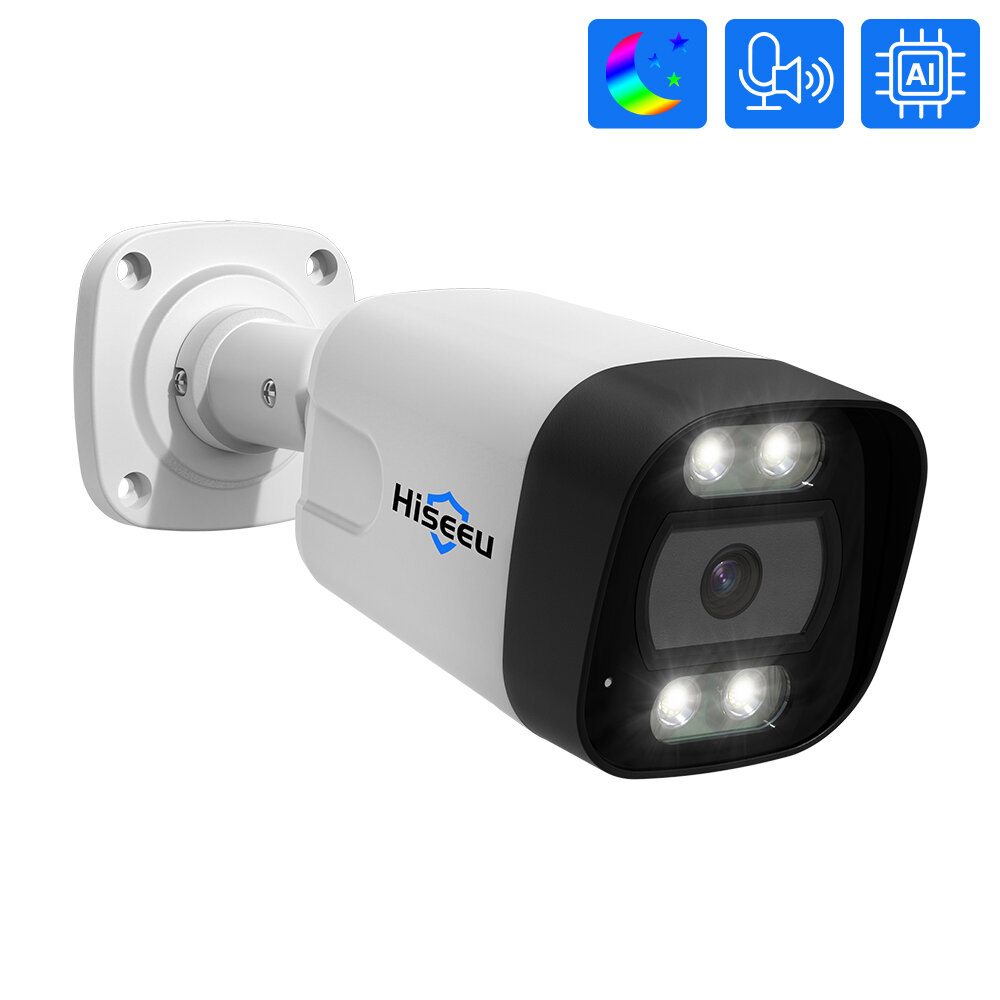 

Hiseeu HB715-PA 4K 5MP POE IP Camera Intelligent Night Vision P2P Motion Detection Two-way Audio H.265 Waterproof Outdoo