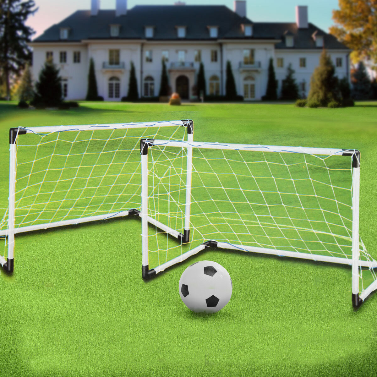 2 Mini Set Voetbalvoetbal Doelstelling Net + Bal + Pomp Kinderen Outdoor Sporttraining