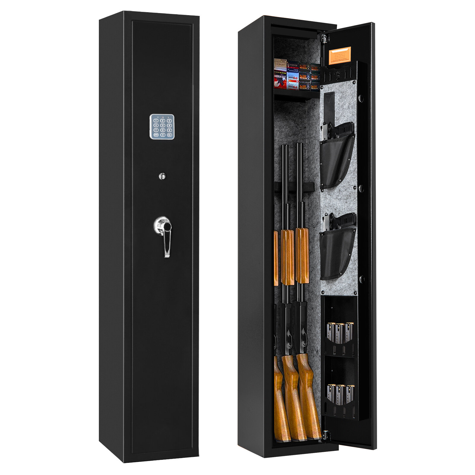 

BlackSmith Key Safes for Home Pistols Quick Access Long Key Safe with Keys and Keypad 3 Key Safe Wall Mount Gun Cabinet