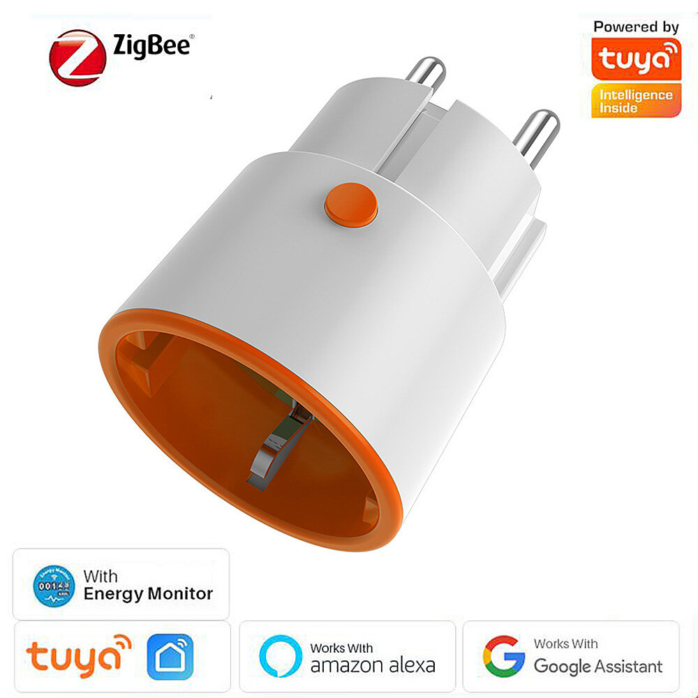 Tuya ZIGBE 3.0 Smart Socket EU Plug 16A Outlet Draadloze Afstandsbediening Telefoonbediening Voice C