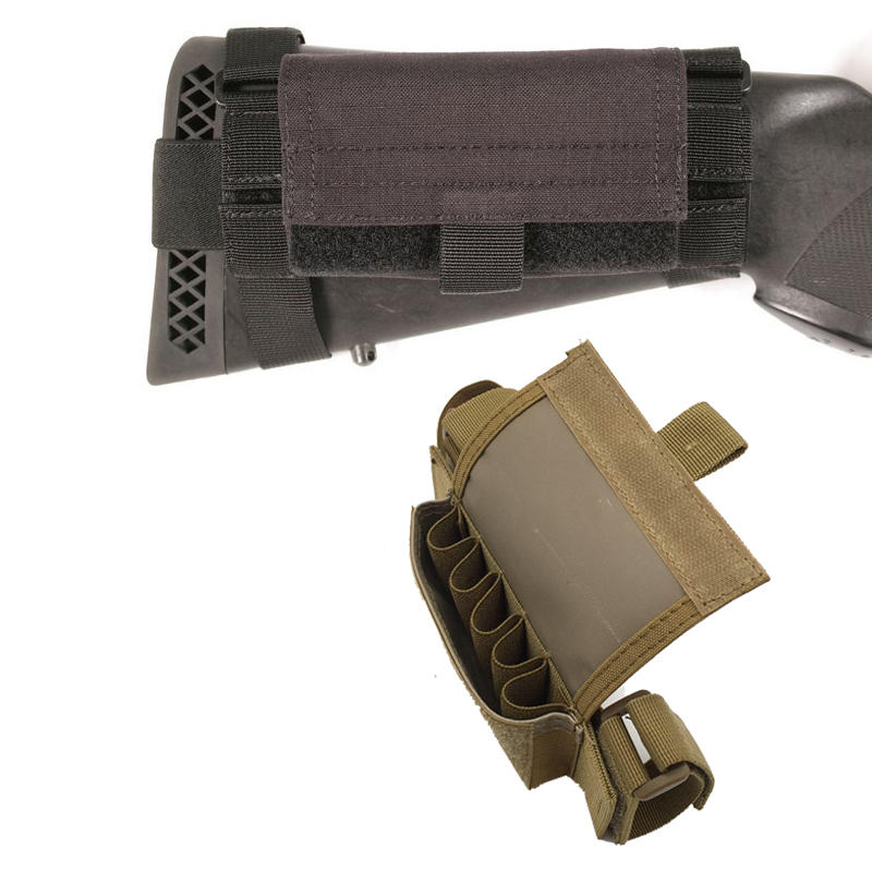 Ambidextrous 5 Ronde Tactische Buttstock Shotgun Shell Bullet Pouch Ammo Carrier Gun Accessoires