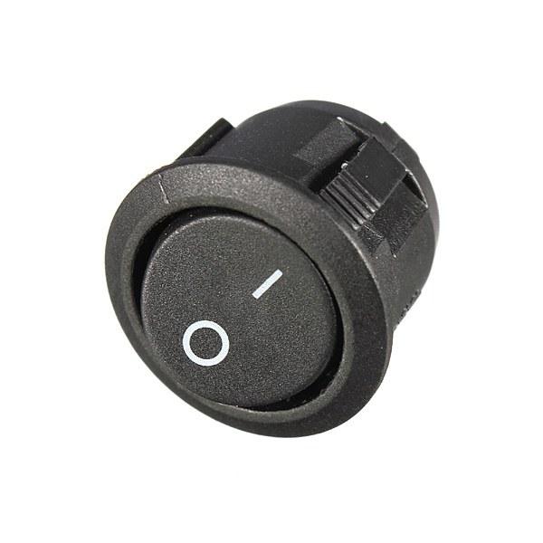 10Pcs Mini Round Black 2 Pin SPST ON-OFF Rocker Switch Button