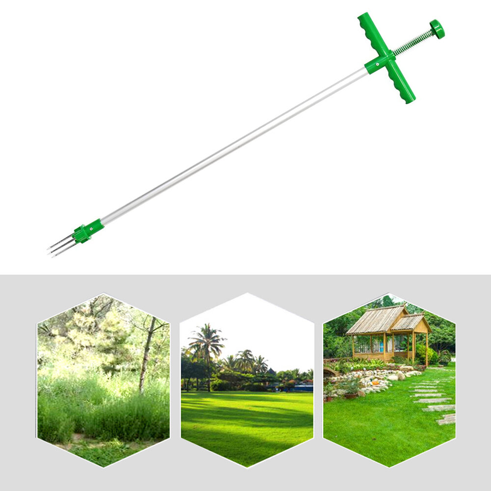 100cm Stainless Steel Garden Fork Weeding Cutter Weed Remover Grass Puller for Gardening Tools