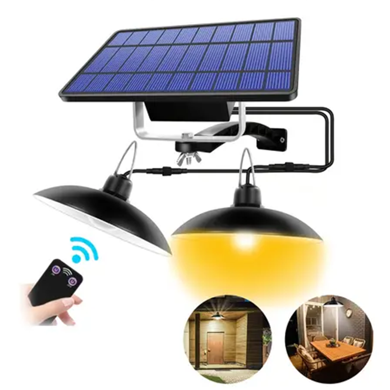 Солнечная подвесная лампа на батареях для внутреннего и наружного использования с дистанционным управлением для гаража, сада и веранды