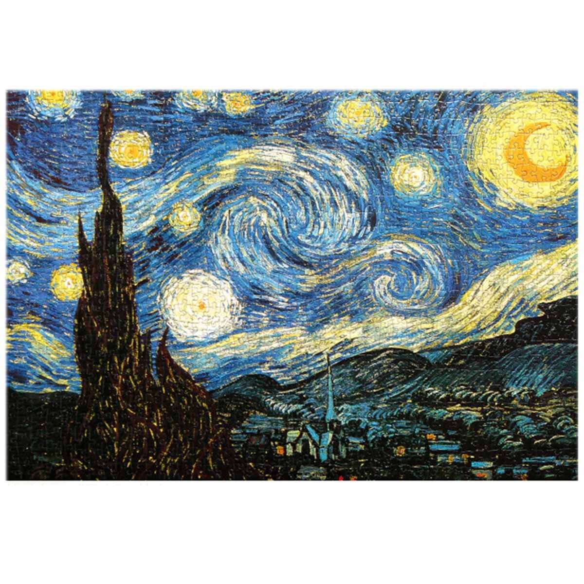 1000 Pieces Nuit Etoilee DIY Assembly Jigsaw Puzzles Landscape Picture Educational Games Toy for Adu