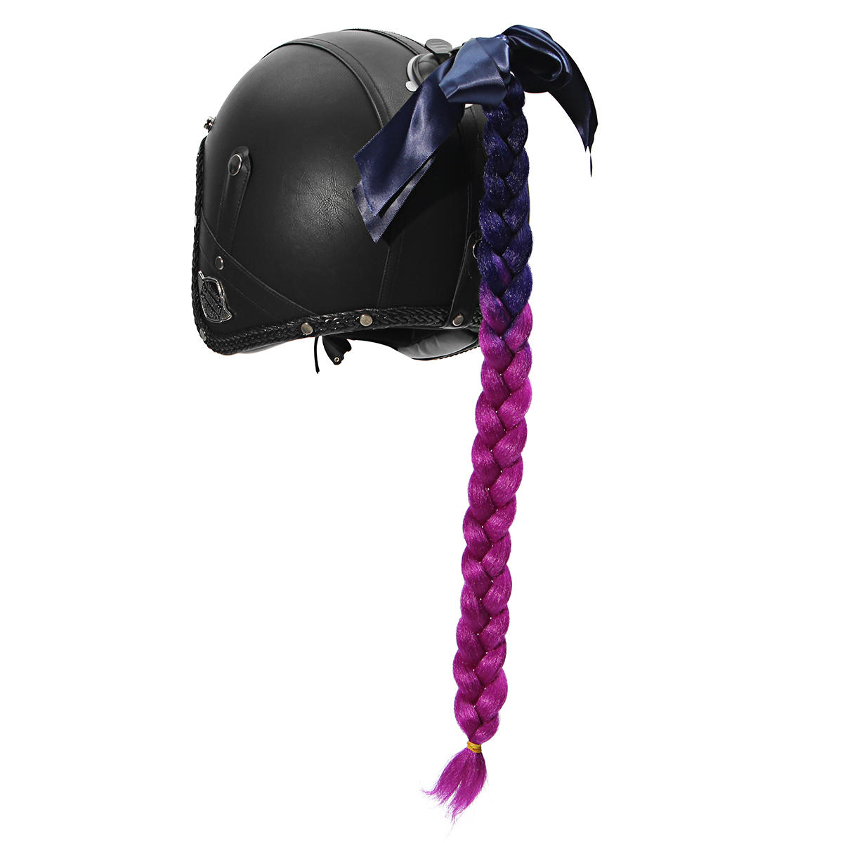 

мотоцикл Градиентные шлемы для шлема для панков Punk Style Twist Braid Волосы Pigtail Ponytail