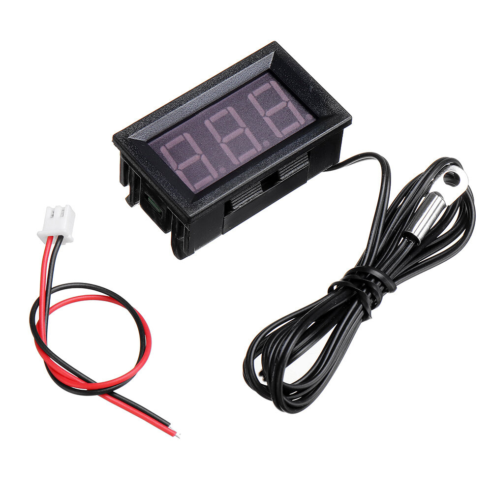 056 Inch Mini Digital LCD Indoor Convenient Temperature Sensor Meter Monitor Thermometer with 1M Cable 50 120â„ƒ DC 5 12