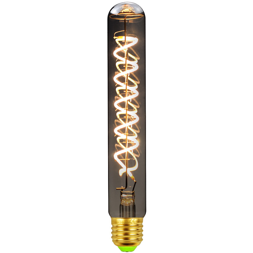 Verlichting Designer AC220-240V 2700K 4W Dimbaar T28 * 185mm Antieke Stijl Rokerig Grijs Glas LED Gloeilamp Edison Lamp Gloeidraad Lamp Retro