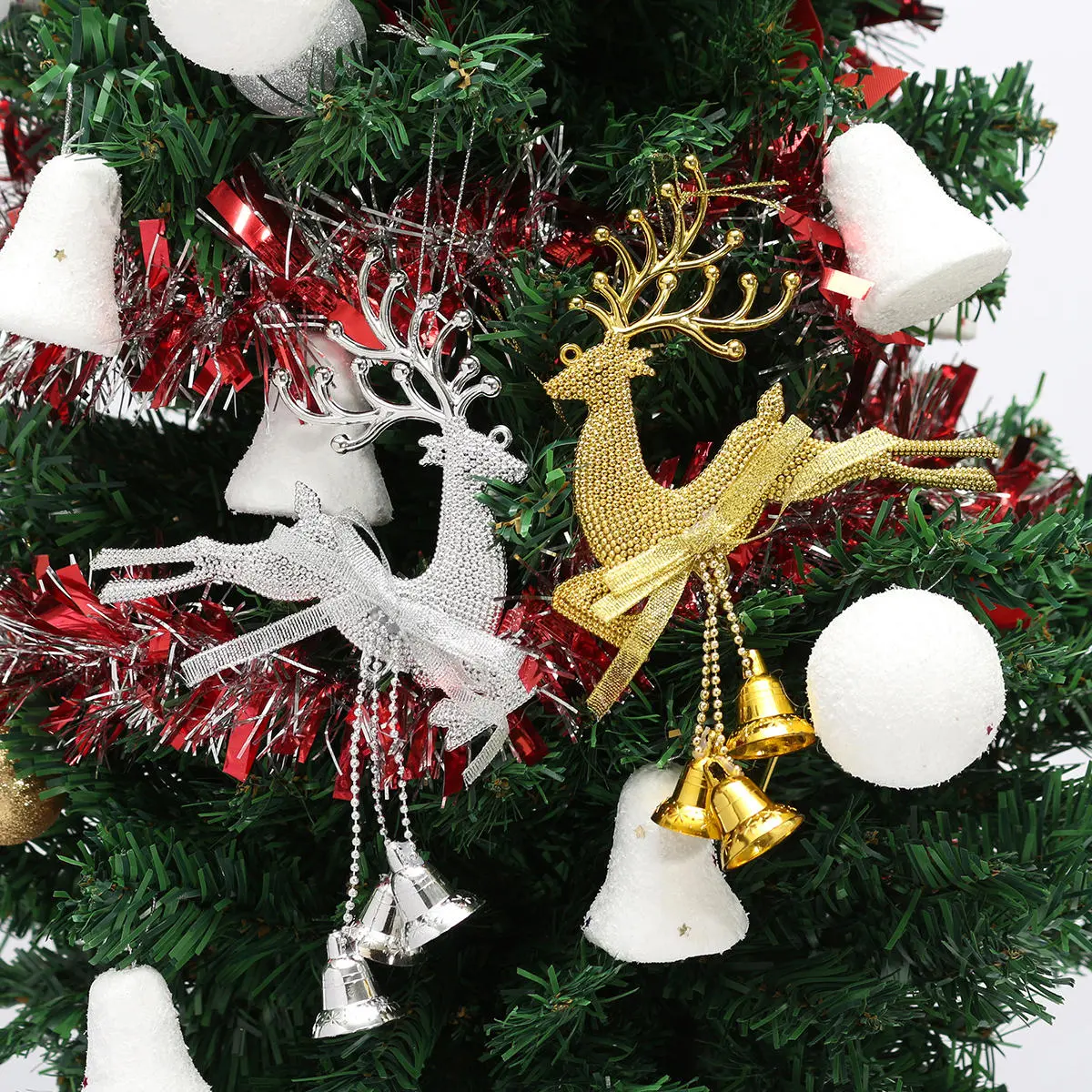 Christmas tree reindeer elk deer bell ornament pendant xmas party hanging decor