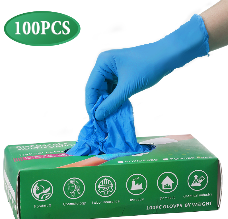 100 PCS 22CMの長さの使い捨てニトリル手袋 一回用のPVC食品手袋 キッチンガーデン用のエコフレンドリーなPE手袋。