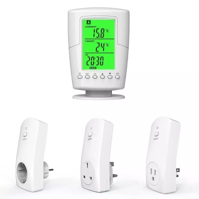 TS-2000 Programmable Wireless Thermostat Socket White LCD Home Intelligent Temperature Control Socke