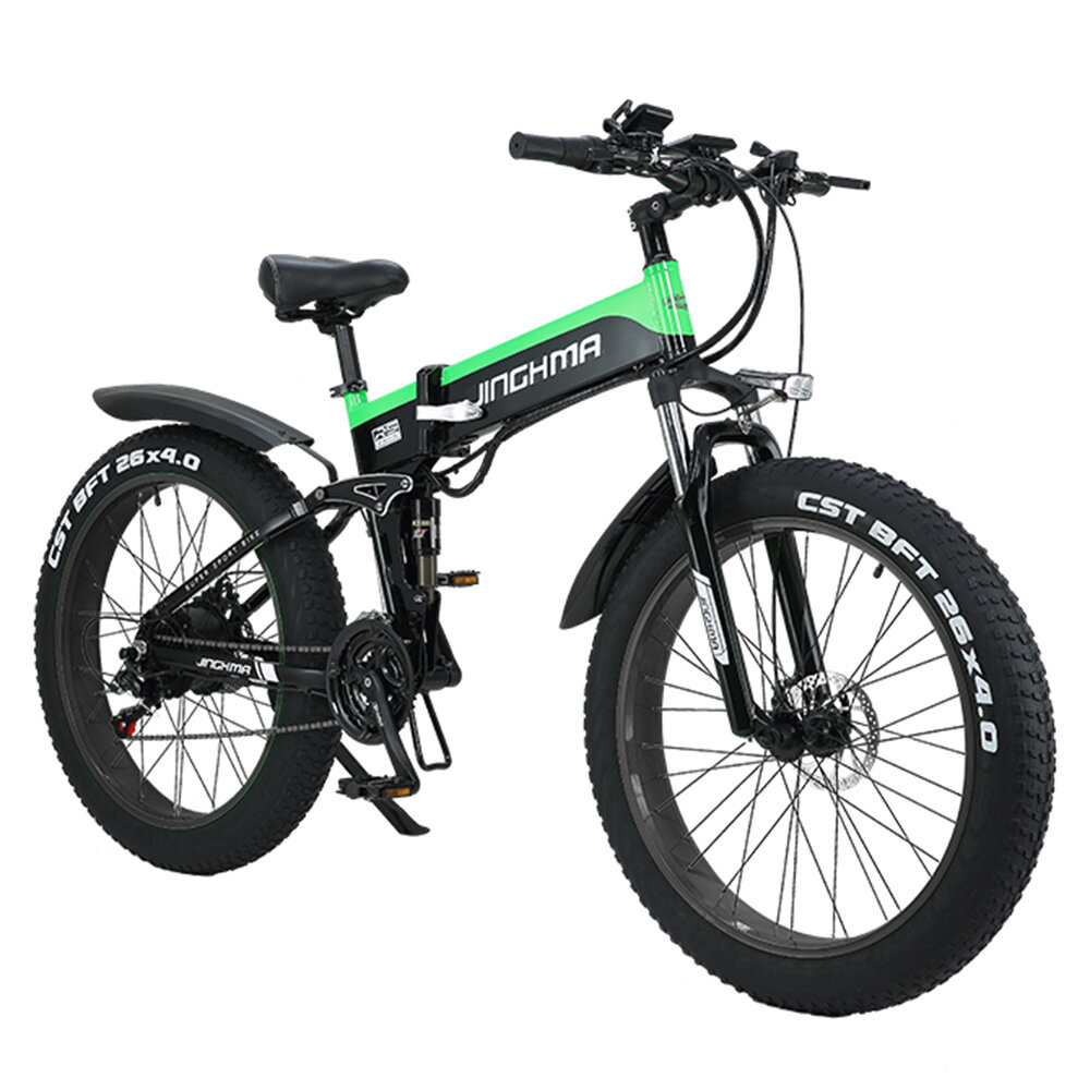 [EU DIRECT] JINGHMA R5 1000W 48V 12.8Ah*2 Double Batteries 26*4.0inch Electric Bicycle 100KM Mileage 180KG Payload Electric Bike