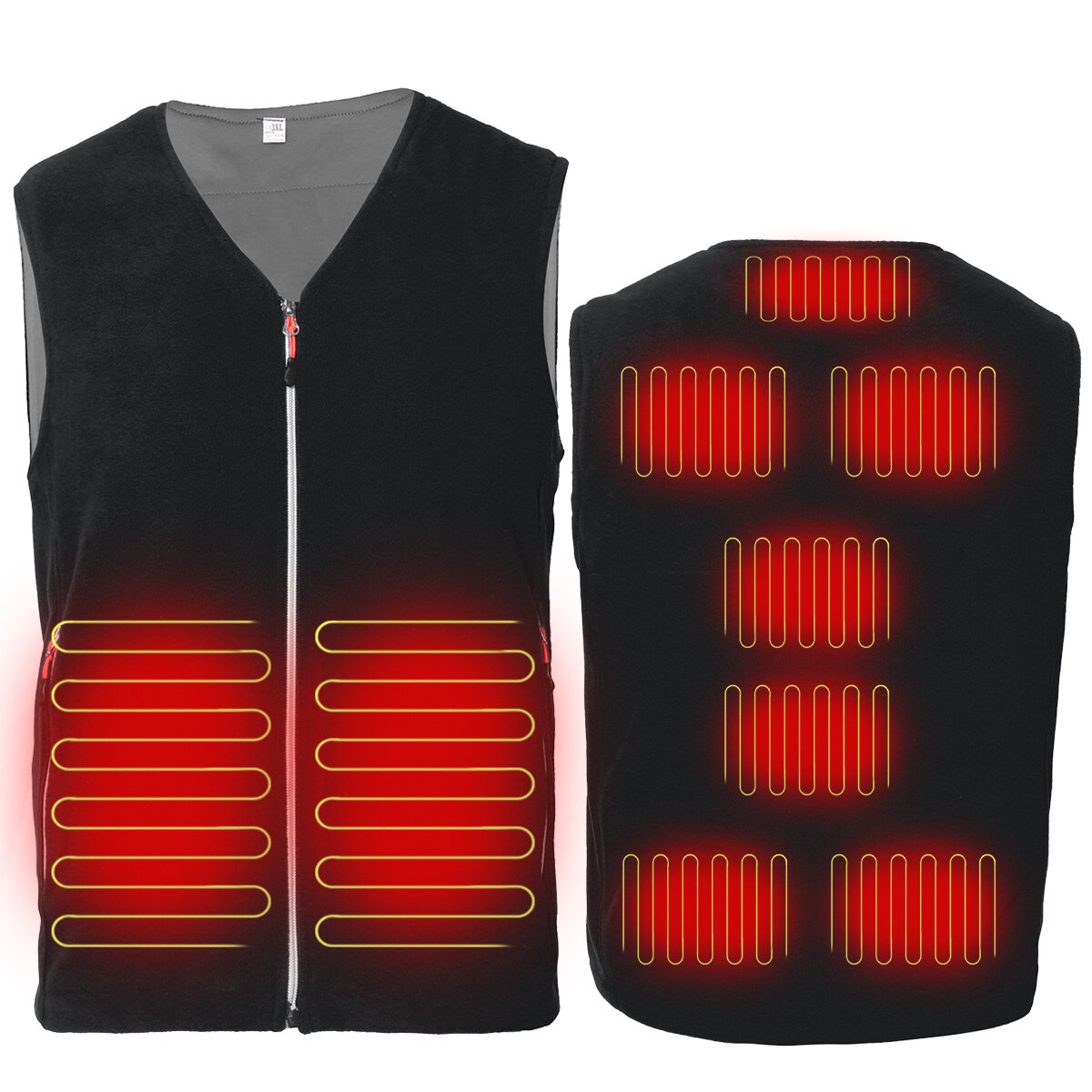 9 Heating Pads Electric USB Winter Heated Vest Men Women Heating Jacket...