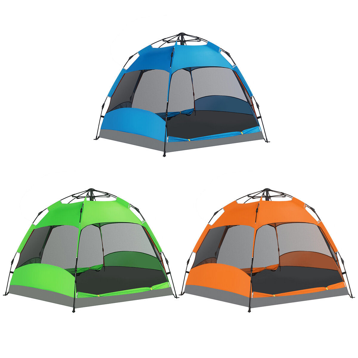 Hordozható sátor 5-8 fő részére, napellenző és vízálló, dupla réteg, teljesen automatikus az outdoor kempinghez.