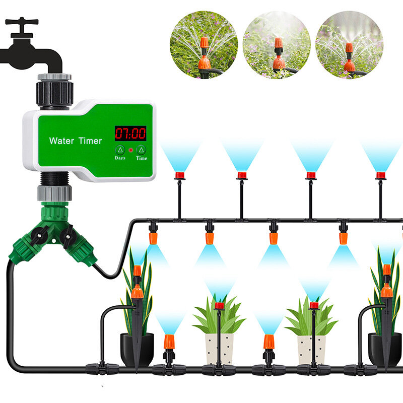 

Smart Controller Automatic Timer Watering Device + 10m 10 Sets Ground Plug Dual-use Set