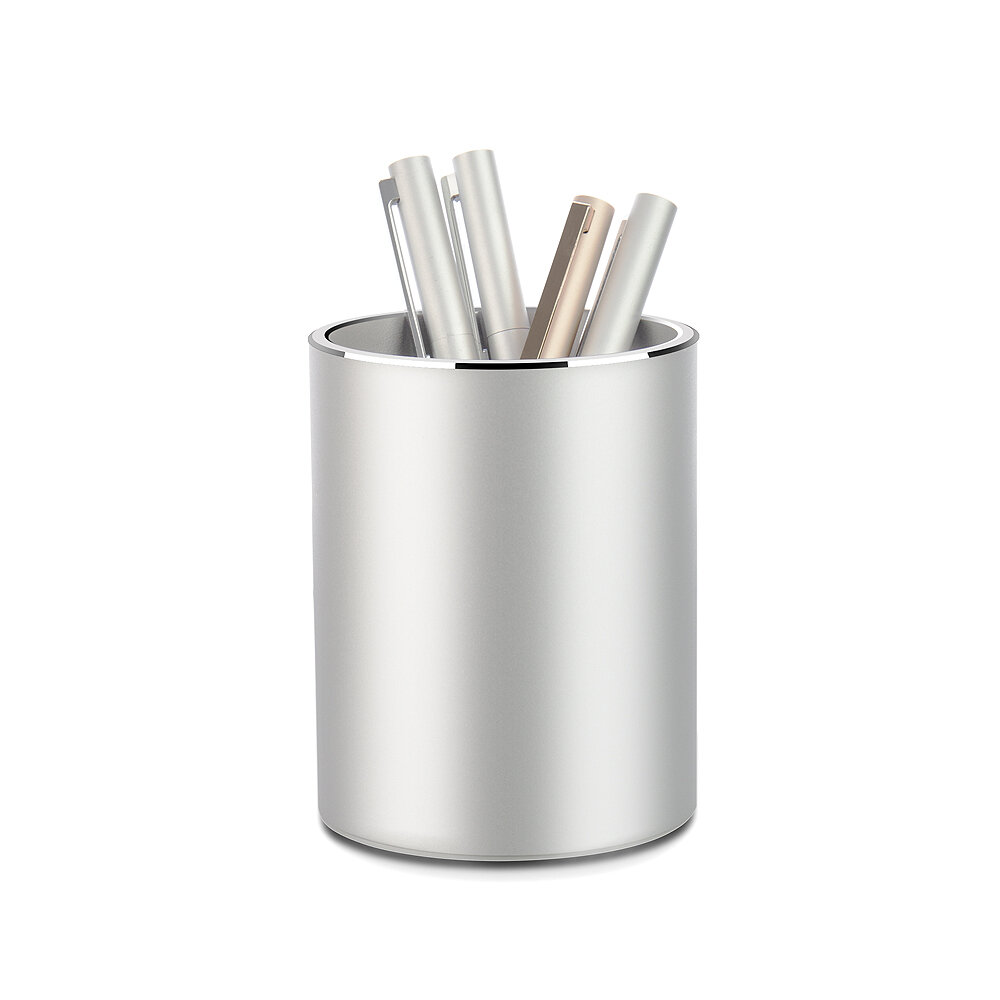 Ronde ontwerp aluminium metalen pennenhouder Desktop Organizer en beker opbergdoos voor thuiskantoor