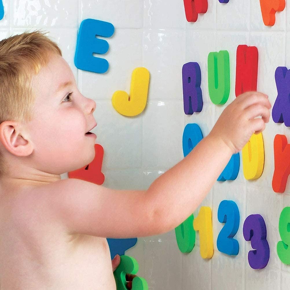 36PCS/Set Alphanumeric Letter Puzzle Bath Toys Soft EVA Kids Baby Bathroom Water Sticker Toys Early Educational Suction