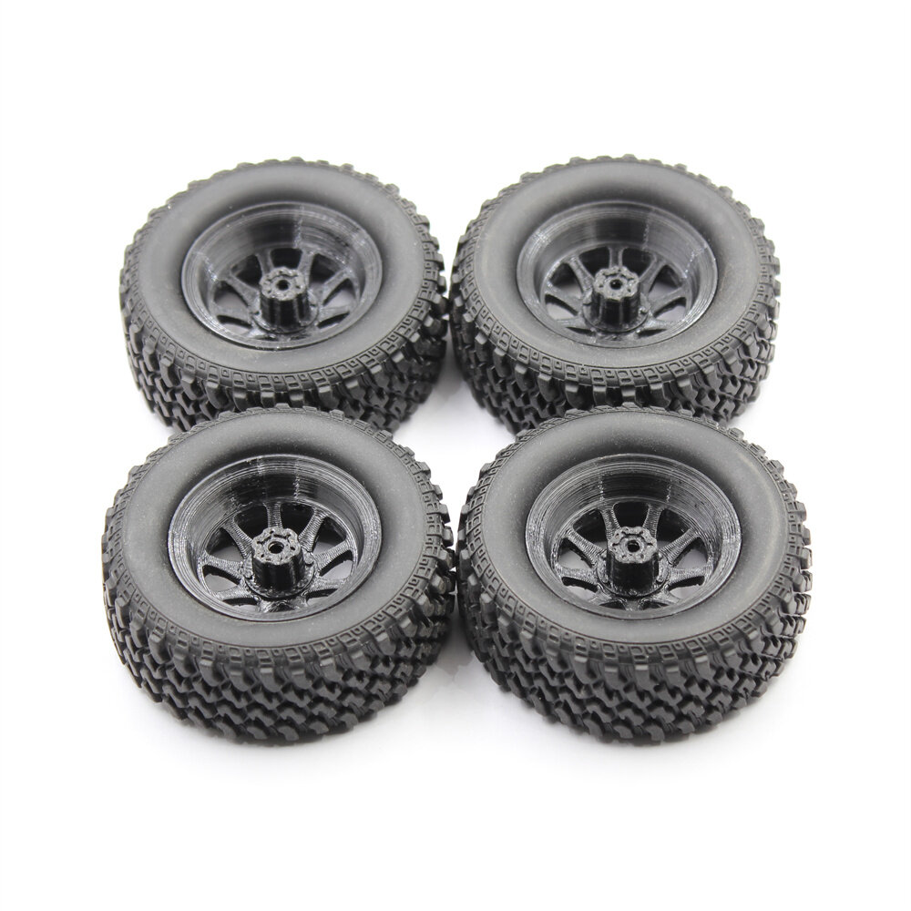 

QY3D 4PCS MNRC MN82 1/12 RC Car Parts Tires Wheels Rims for TOYOTA Land Cruiser LC79 Vehicles Models Spare Accessories