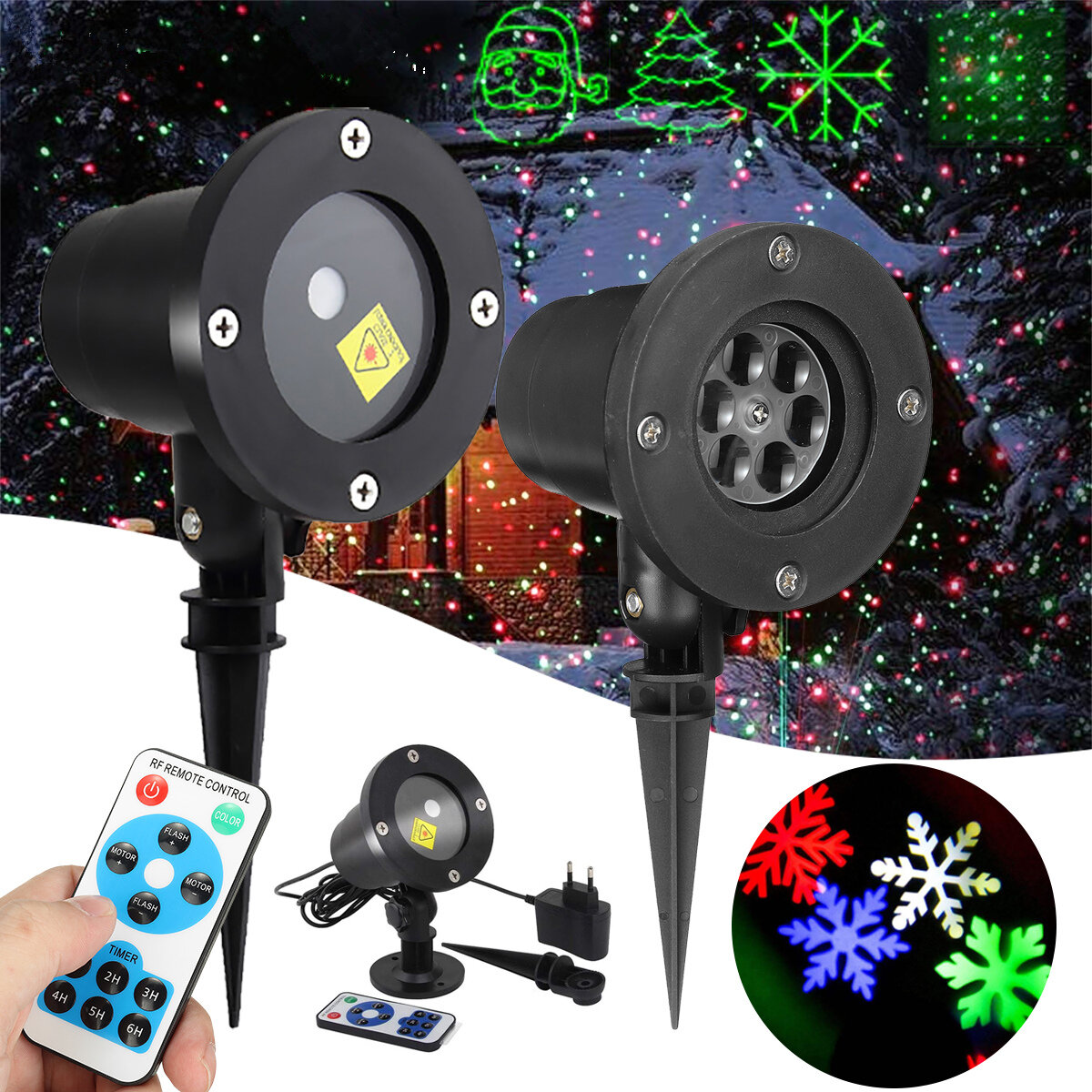 Christmas Party LED Light Full Sky Star Laser Projector Rood Groene Laserlamp Voor Outdoor Tuin Gazo