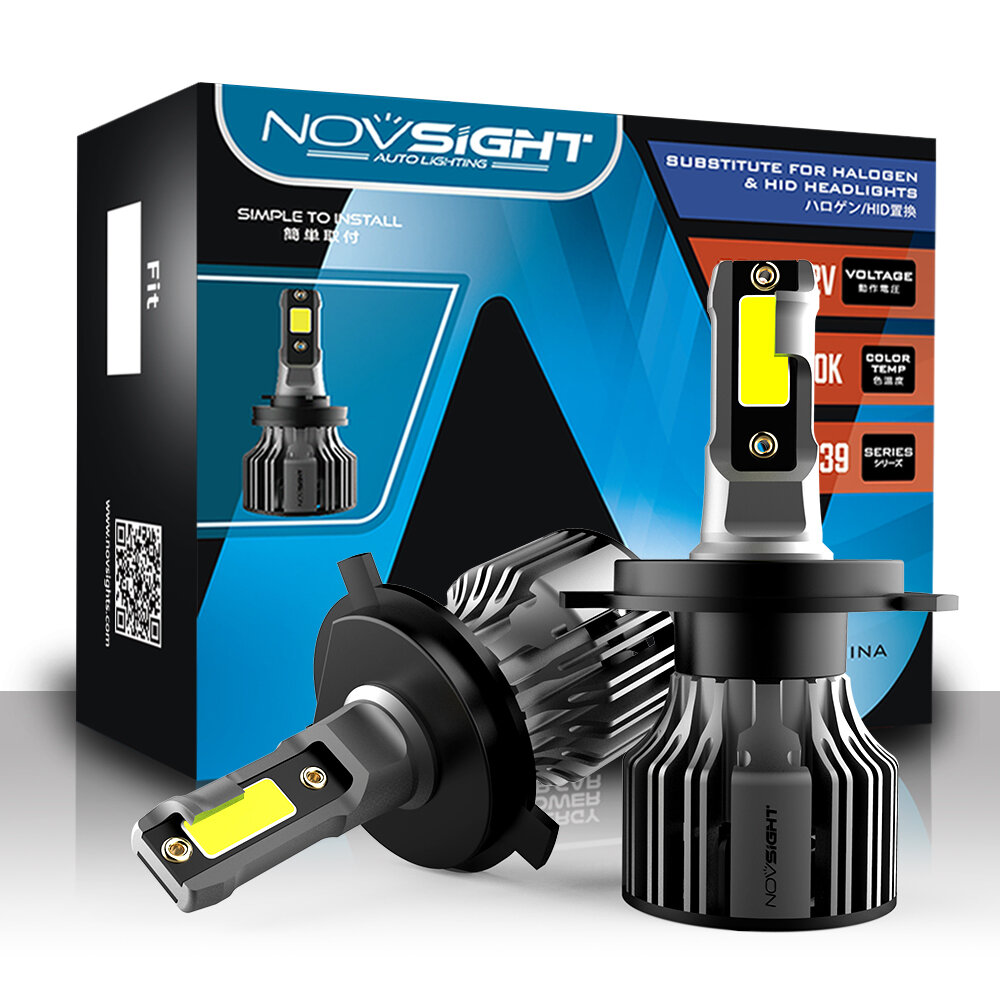 NovSight A500-N39 2PCS 72W DC9-32V Pair Car Headlight LED Bulbs 10,000LM/PAIR Car Headlamps 6000K IP68 Waterproof