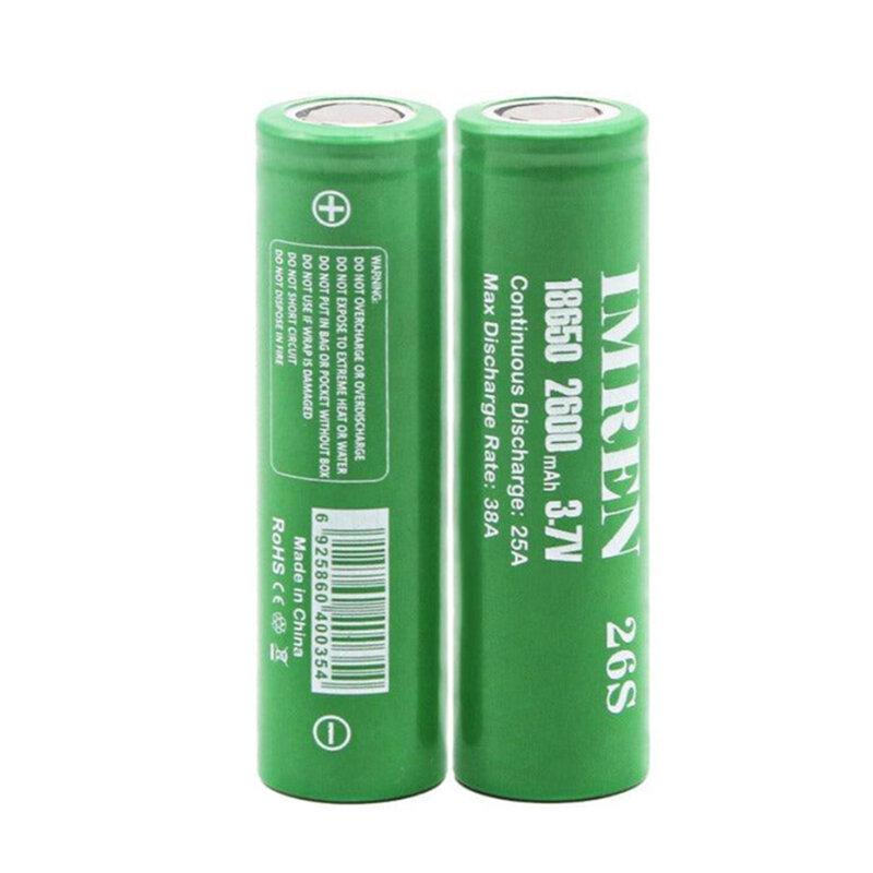 

[USA Direct] 10/20/40Pcs IMREN 26S 25A High Power 18650 Battery 2600mah 3.7V Rechargeable Lithium-ion Cells Flashlights