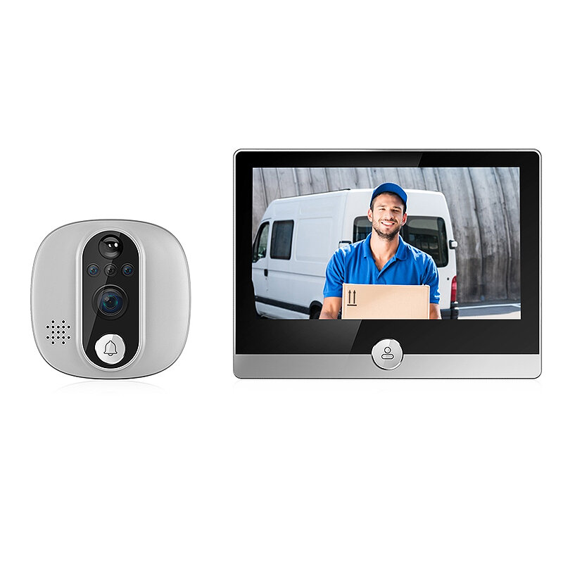 

C85 Tuya Smart WiFi Video Doorbell 1080P Peephole Camera with 4.3 inch Display Support PIR Motion Detection Two-way Audi