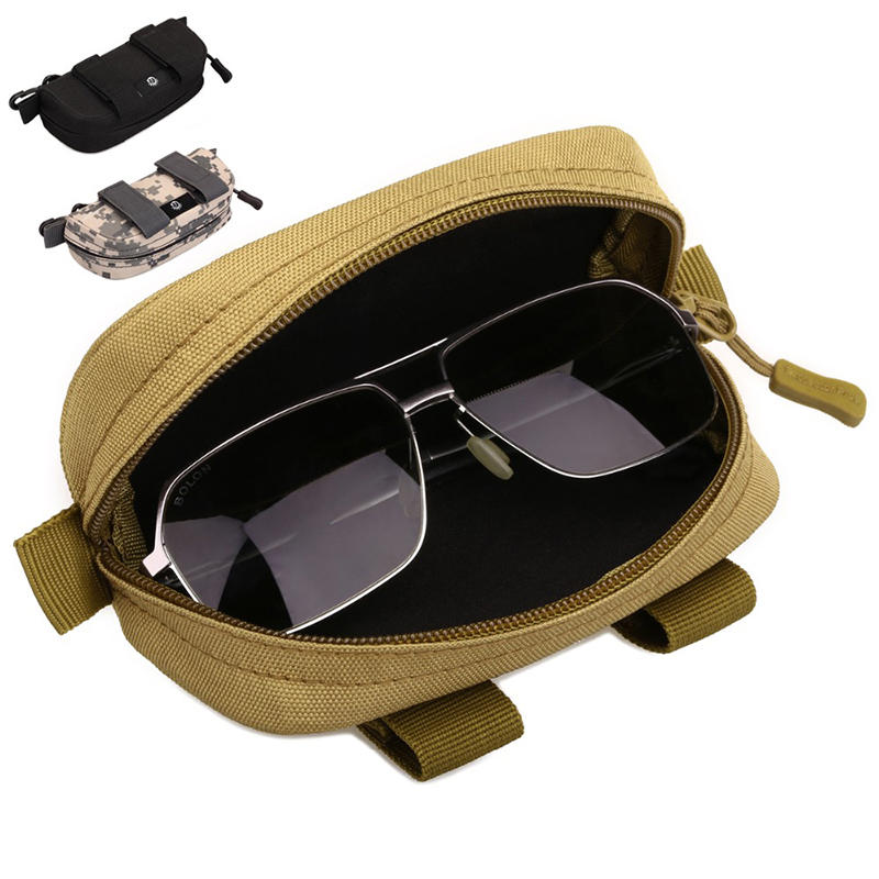 Óculos de camuflagem militar, bolsa tática de armazenamento mini Molle Pouch, pacote de cinto de quadril e cintura de nylon