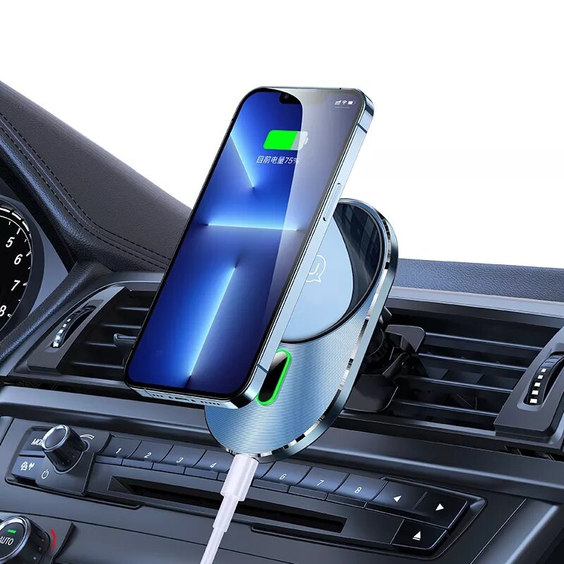 USAMS CD170 15W Magntic Car Wireless Charger Air Vent Holder for iPhone 14 Pro Max 13 for iPhone 12 Series