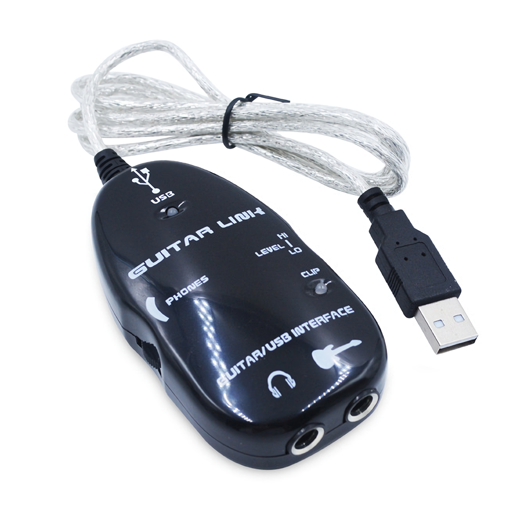USB2.0 Gitaar Effector Adapter Gitaar naar Computer Aansluitkabel USB Gitaar Geluidskaart Effector C