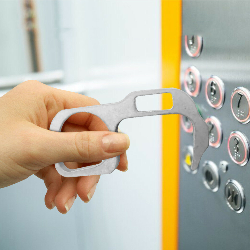 on-Contact Door Opener Handheld Keychain for Opening Doors Press Elevator Button Avoid Contacting Do