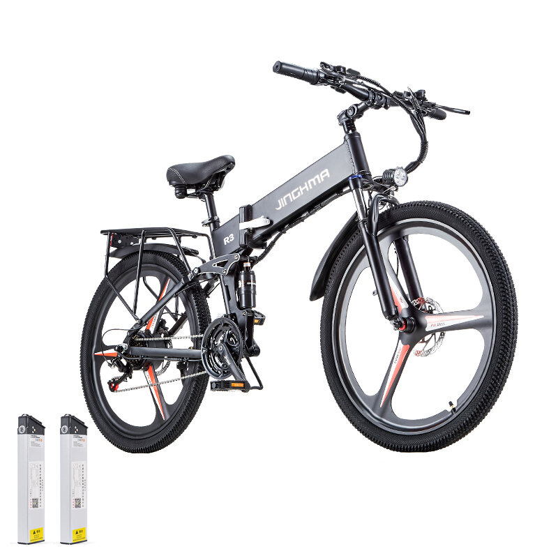 

[EU DIRECT] JINGHMA R3S Electric Bike 800W Motor 48V 12.8Ah*2 Double Batteries 26inch Tires 60-80KM Max Mileage 180KG Ma