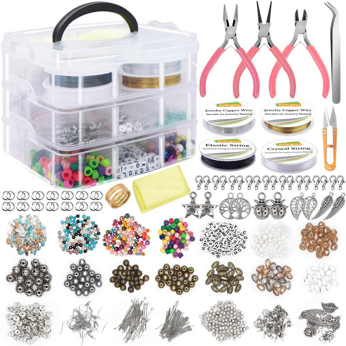 117Jewelry Making Tools Beads DIY Bracelet Earring Accessories 3 Layers Jewelry Box, Banggood  - buy with discount