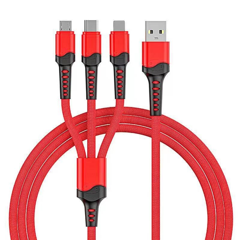 Bakeey 3-In-1 USB to USB-C/Micro USB/Apple Port Cable Fast Charging Data Transmission Cord Line 1m long for iPhone 12 Pr