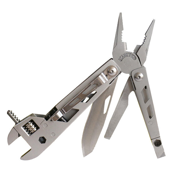 7 em 1 Outdoor Survival Ajustable Chave inglesa Folding Knife Fishing Pinças chave File Combination