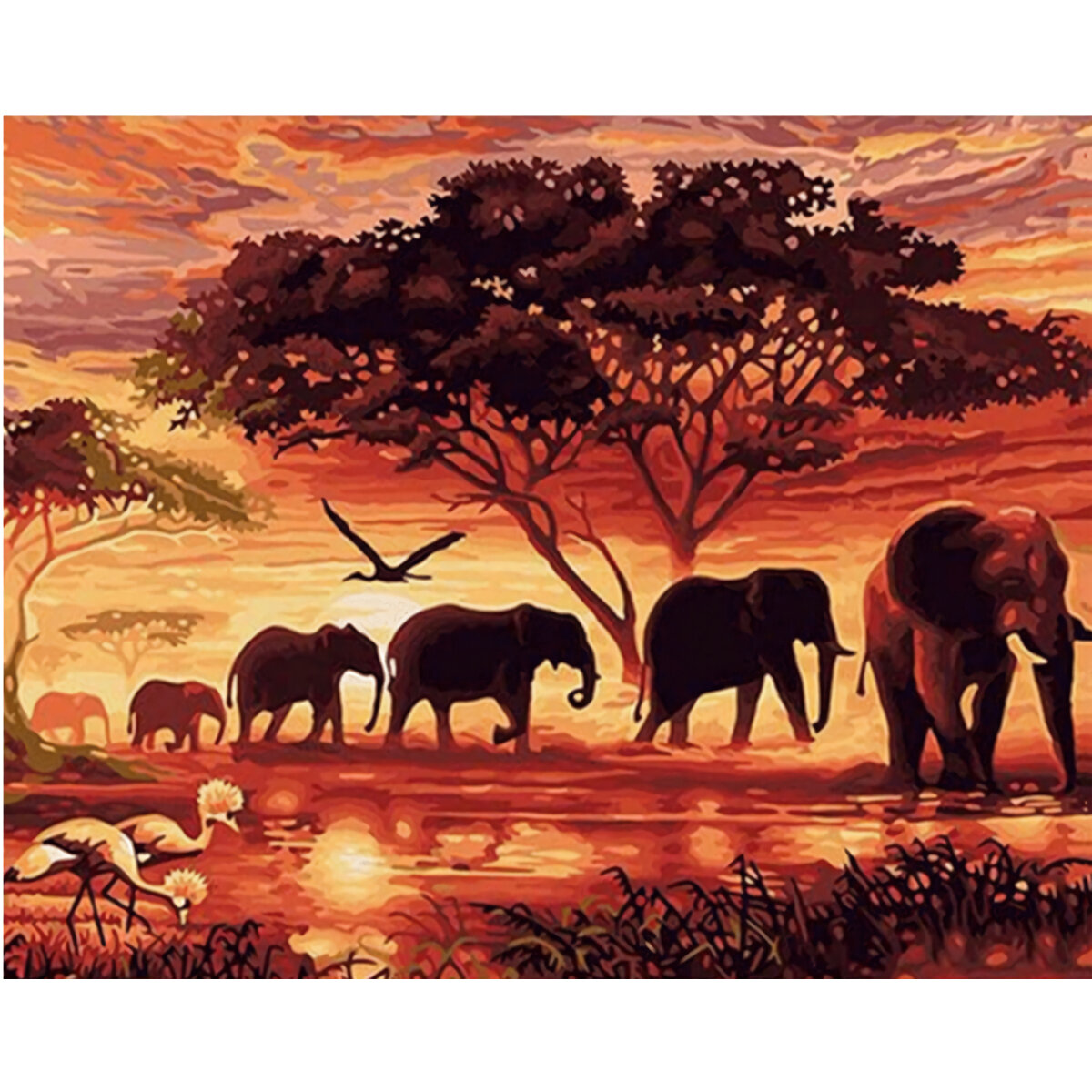 DIY Diamond Painting Elephant Scenery Wall Painting Hanging Pictures Handmade Wall Decorations Gifts