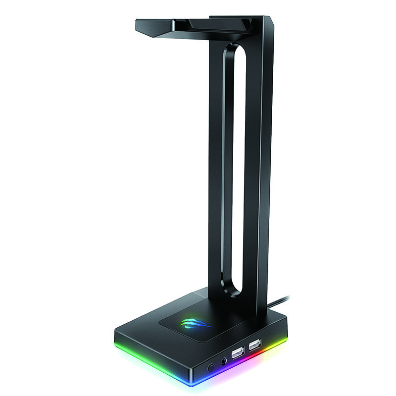 Havit RGB Headphones Stand with 3.5mm AUX and 2 USB Ports Headphone Holder for Gamers Gaming PC Acce