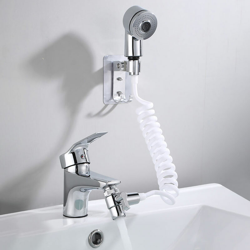Bathroom Bathtub Wash Face Basin Water Tap External Shower Hand Held Spray Mixer Spout Faucet Tap Wa