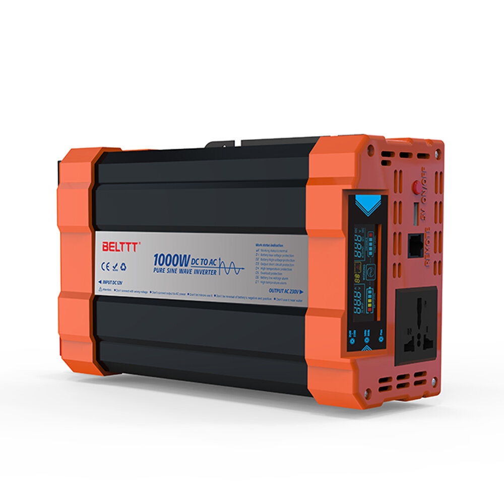 

1000W/1500W/2000W/3000W Pure Sine Wave Power Inverter DC12V to AC220V Vehicle Smart Inverter with LED Screen