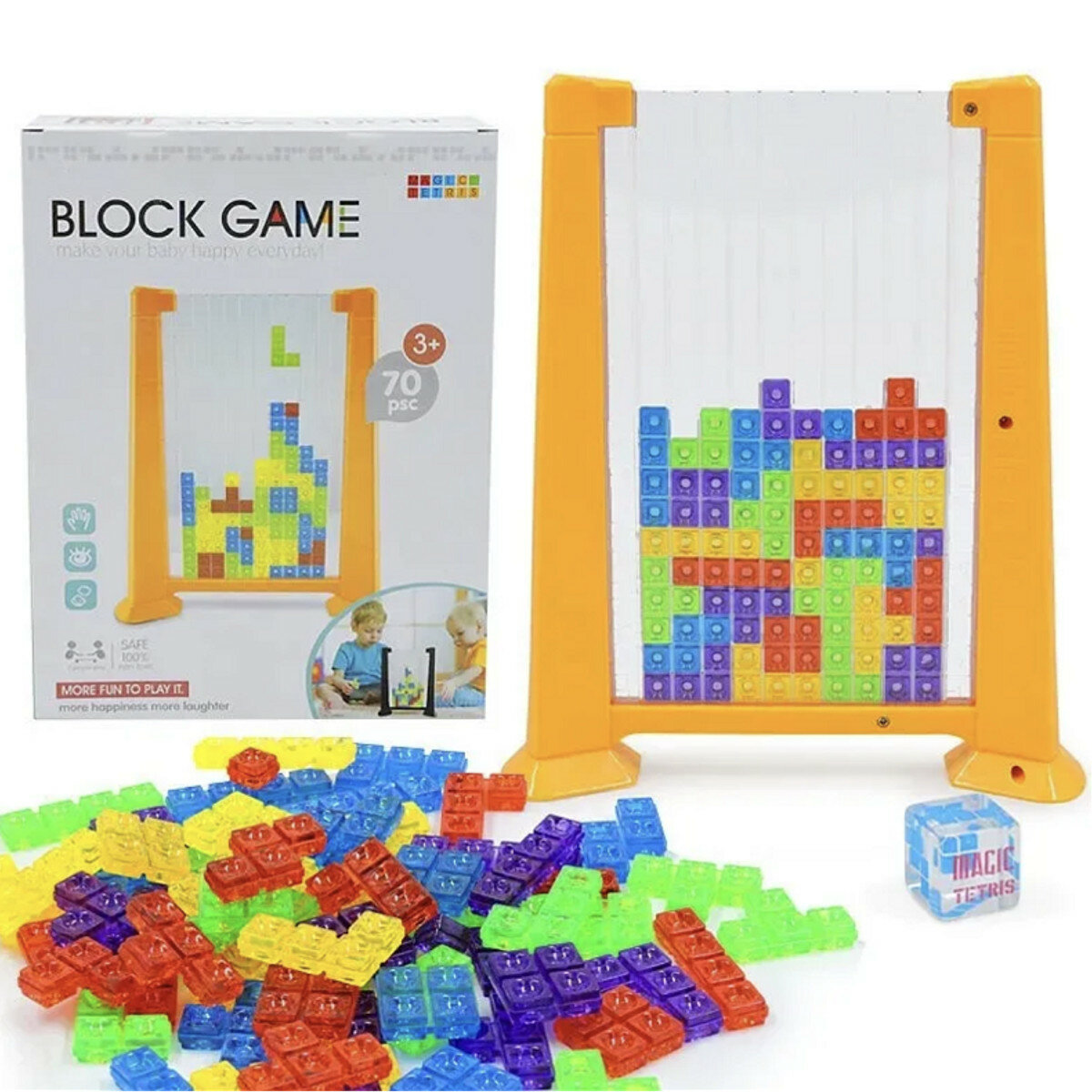Solid Block Puzzle Cross-Border Interactive Desktop Games Boys and Girls Kids Puzzle Toys Brain Dist