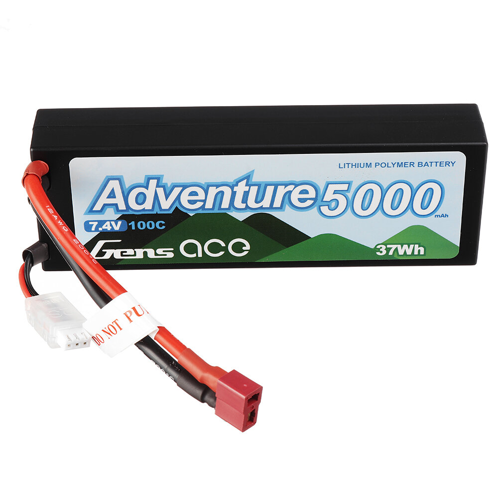 Gens ace Adventure 7.4V 6500mAh 100C 2S Lipo-batterij met T Deans Plug Hardcase voor RC Car Truck Bo