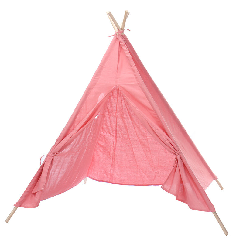 1.6M Children's Tent Play Tent Game House Tipi Triangle KidsTent Teepee Canvas Sleeping Dome Teepee 