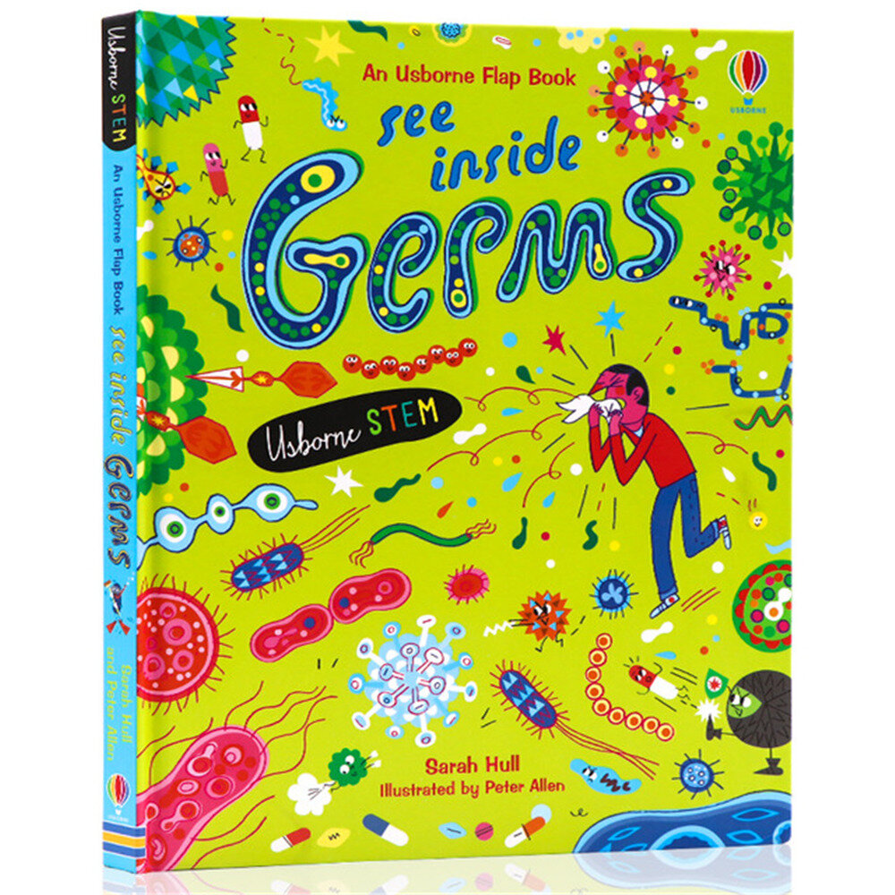 

1 Book/set 3D English Flap Picture Book Usborne See Inside Germs Kids Children Enlightenment Early Education E-dimension