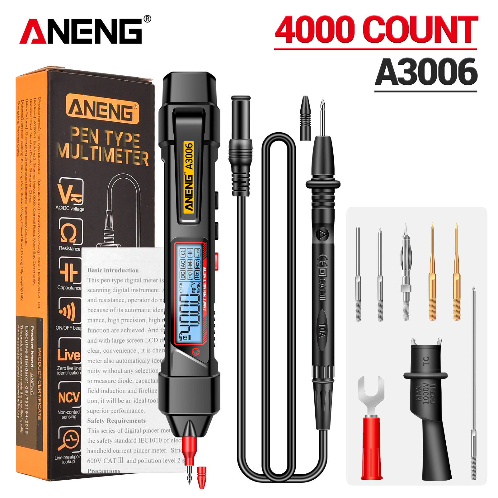 best price,aneng,a3006,pro,electric,digital,multimeter,pen,coupon,price,discount