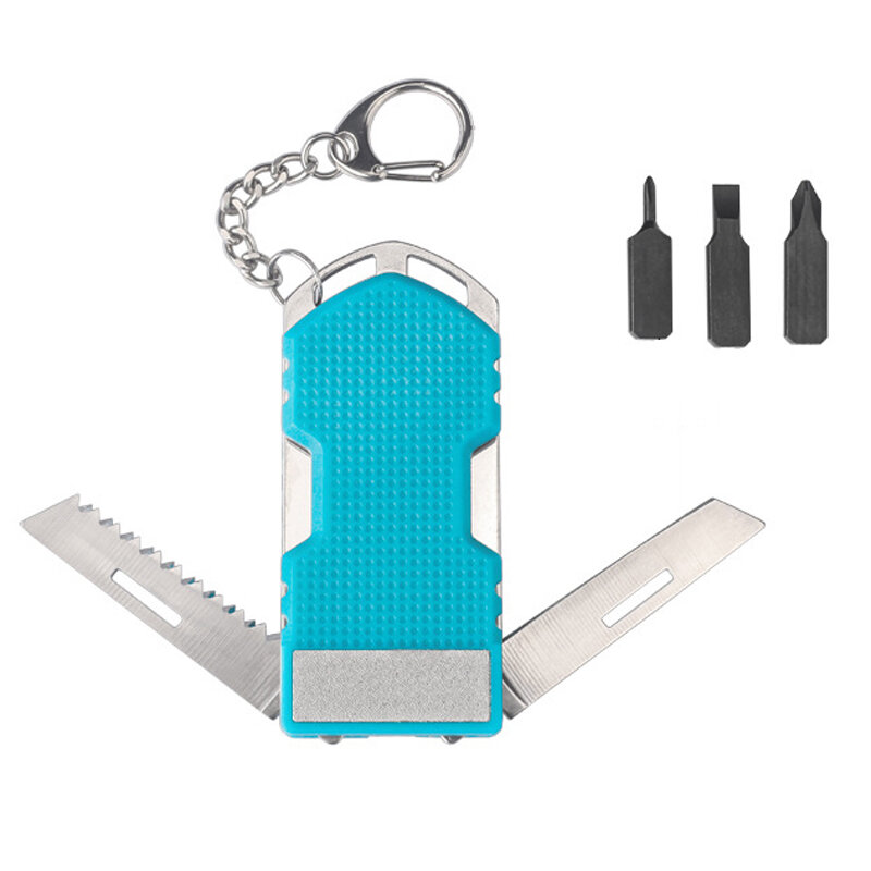 IPRee® Πολυλειτουργικά εργαλεία Αναδιπλούμενο μαχαίρι τσέπης EDC εργαλείο με πριόνι και κατσαβίδι Δημιουργικό δώρο μαχαίρι με αλυσίδα κλειδιών.