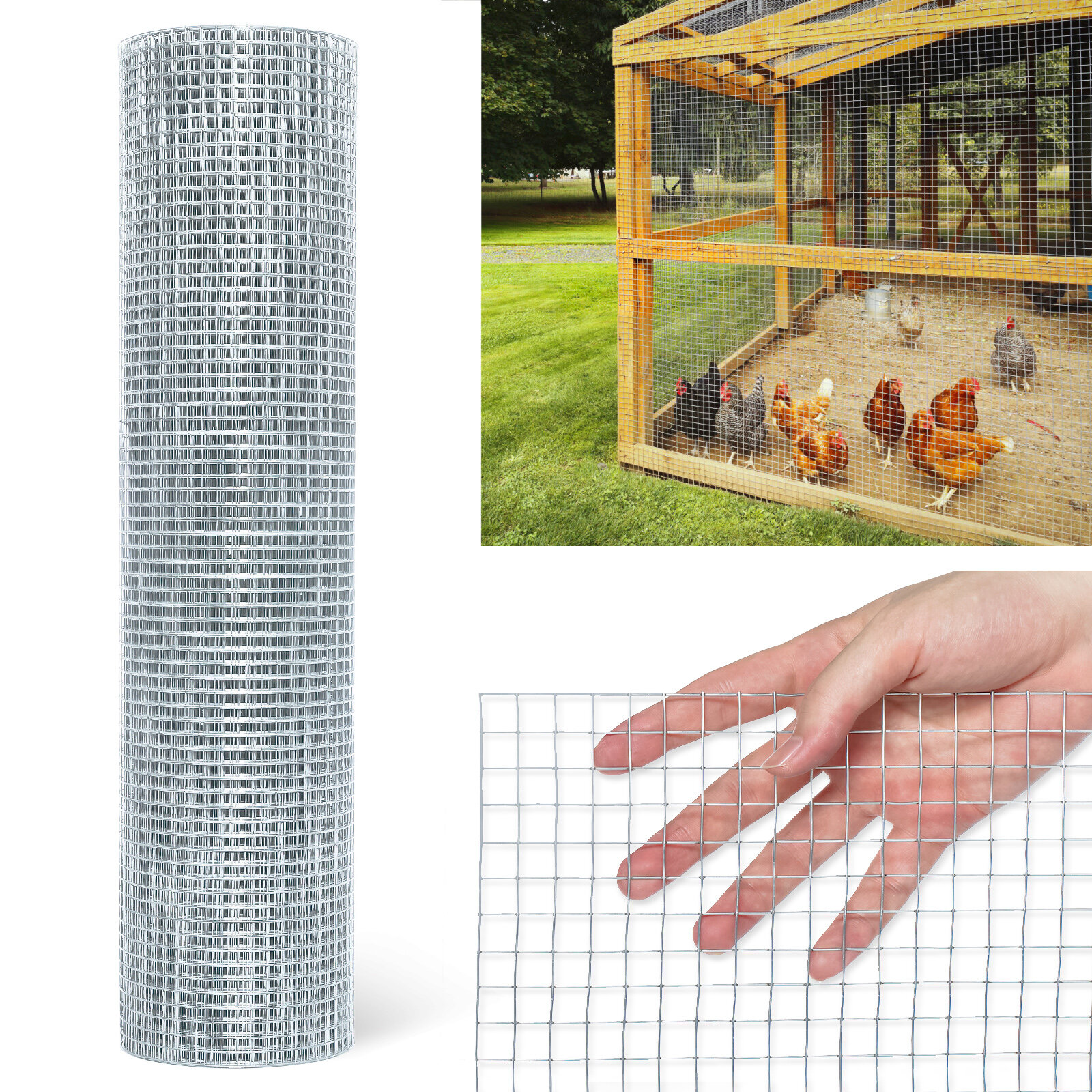 

TOOCA Mesh Hardware Cloth Gauge Hot-Dipped Galvanized Fence Wire Mesh for Chicken Coop Cage Vegetables Garden